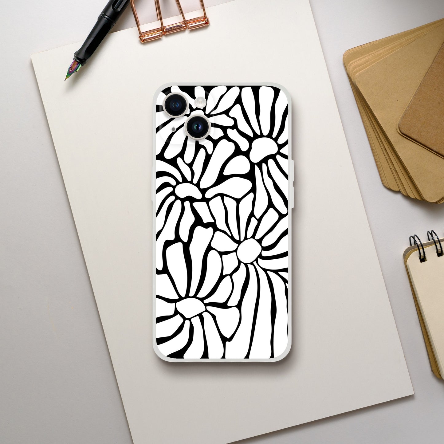 In Black And White  | Abstract Floral | Flexi Case iPhone