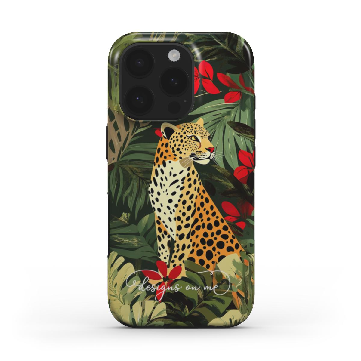 Cheetah Green Jungle Print MagSafe iPhone Case