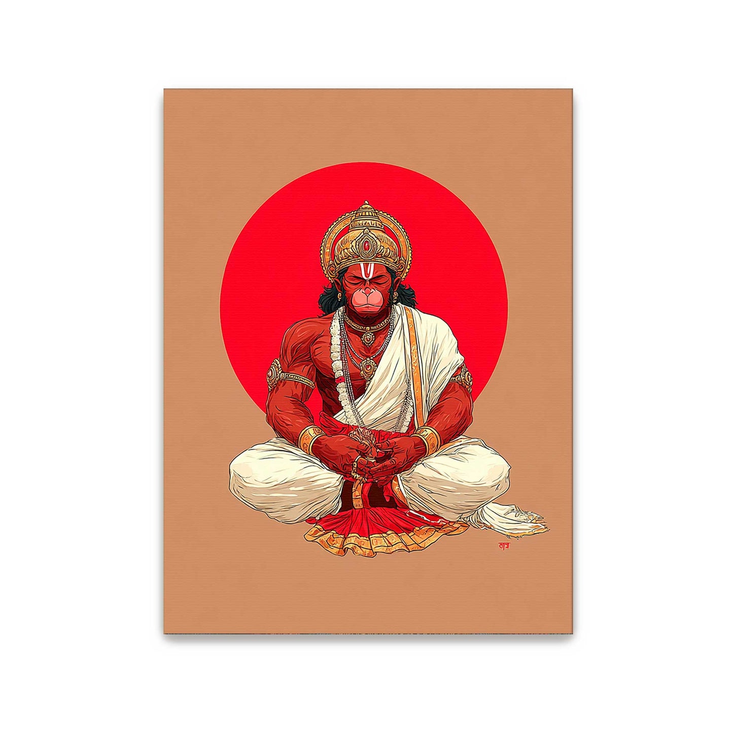 Hanuman Meditation Fine Art Print | Canvas & Framed Canvas Hindu Wall Art