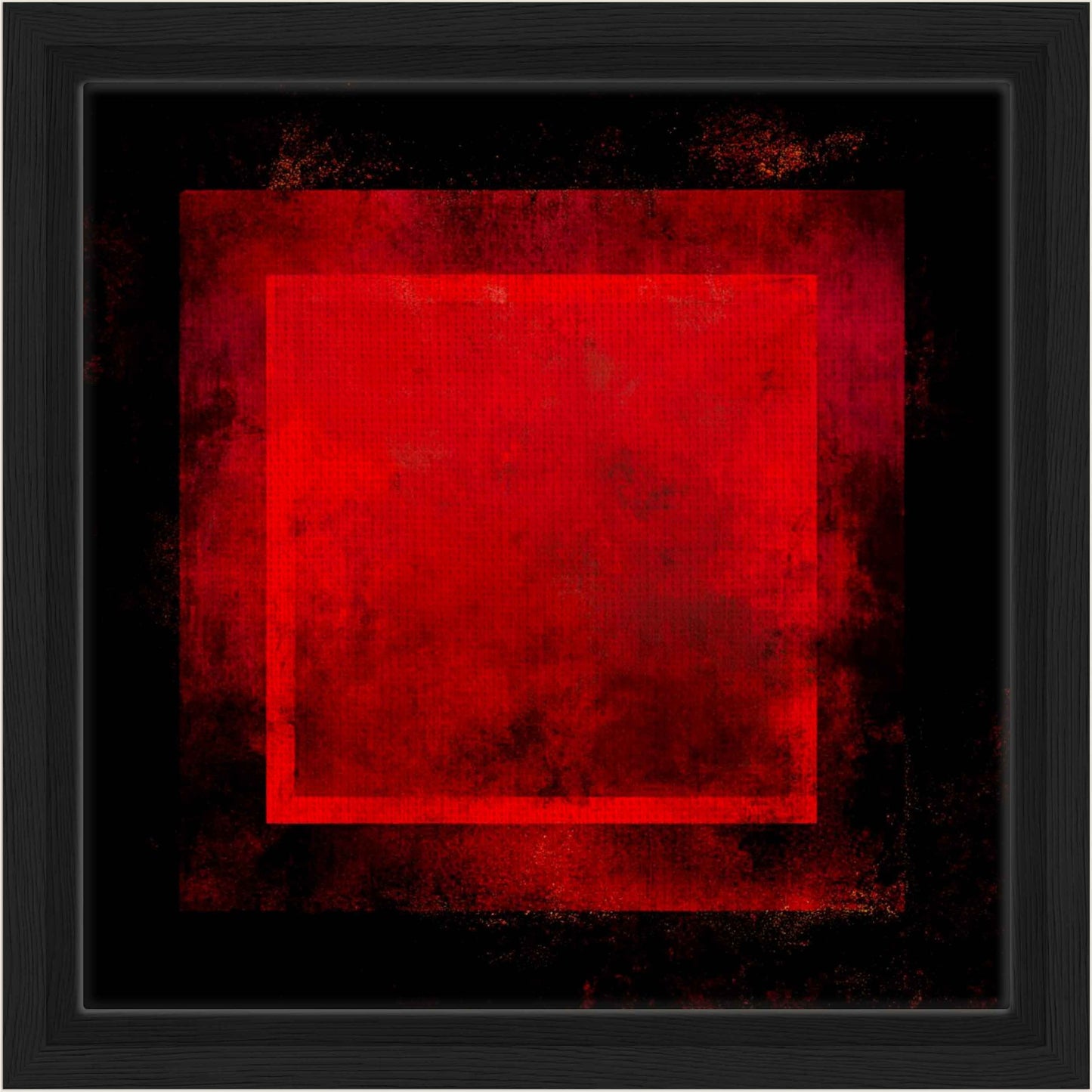 Meditation Spiritual Wall Art Print red Abstract art piece with a central red square on a black background Abstract art piece with a red square on a black background