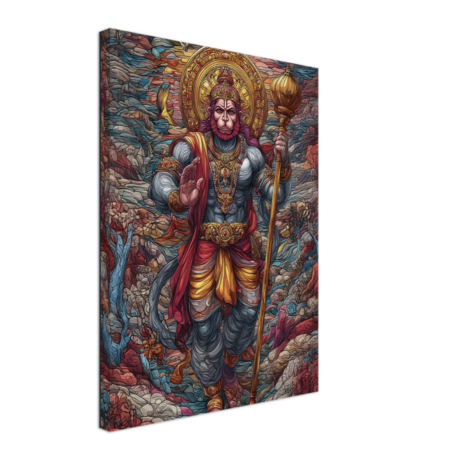 Hanuman Wall Art for Home – Hindu Spiritual Fine Art
