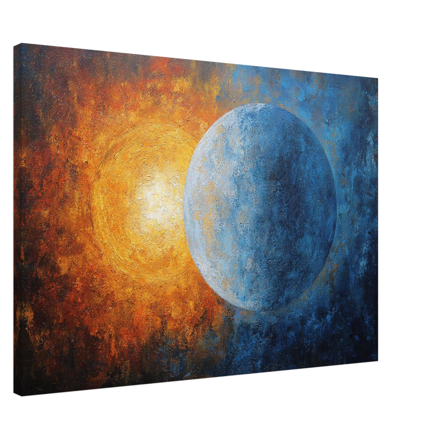 Spiritual Balance Wall Art Print  Sun and moon spiritual  Canvas art print symbolizing balance, duality, and conscious living wall decor.