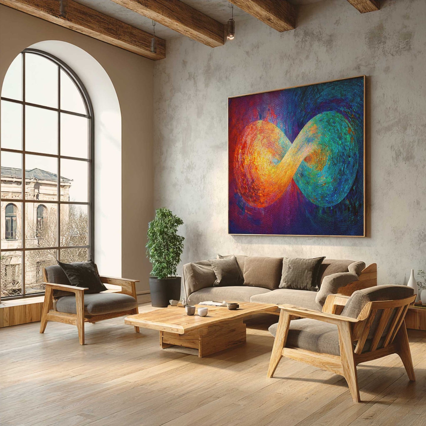 Spiritual Energy Wall Art Print features the infinity symbol that flows interconnected symbolising continuous energy flow.