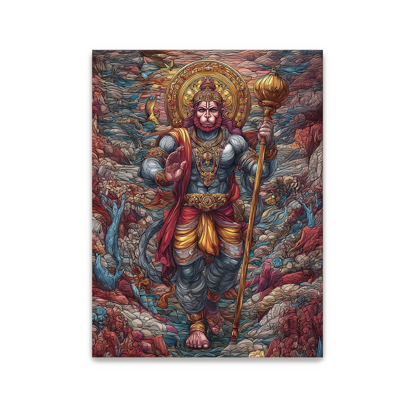 Hanuman Wall Art for Home – Hindu Spiritual Fine Art